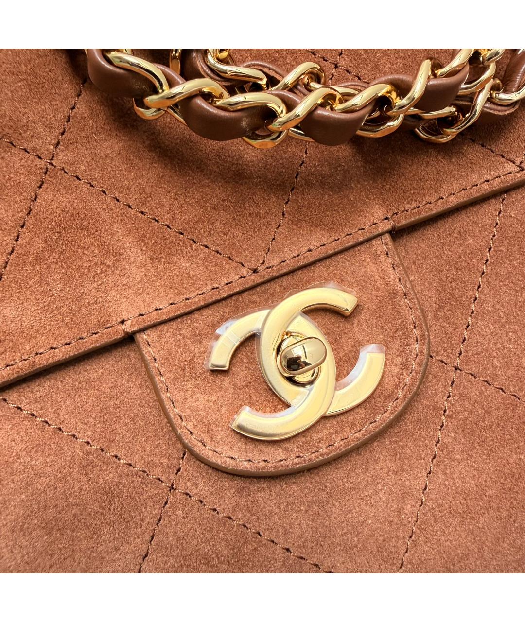 CHANEL Коричневая замшевая сумка через плечо, фото 3