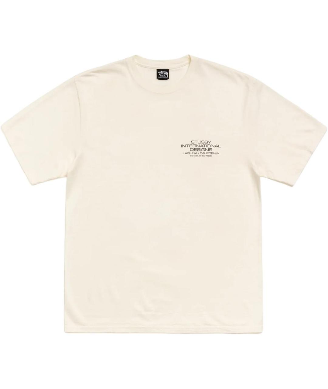STUSSY Бежевая хлопковая футболка, фото 1
