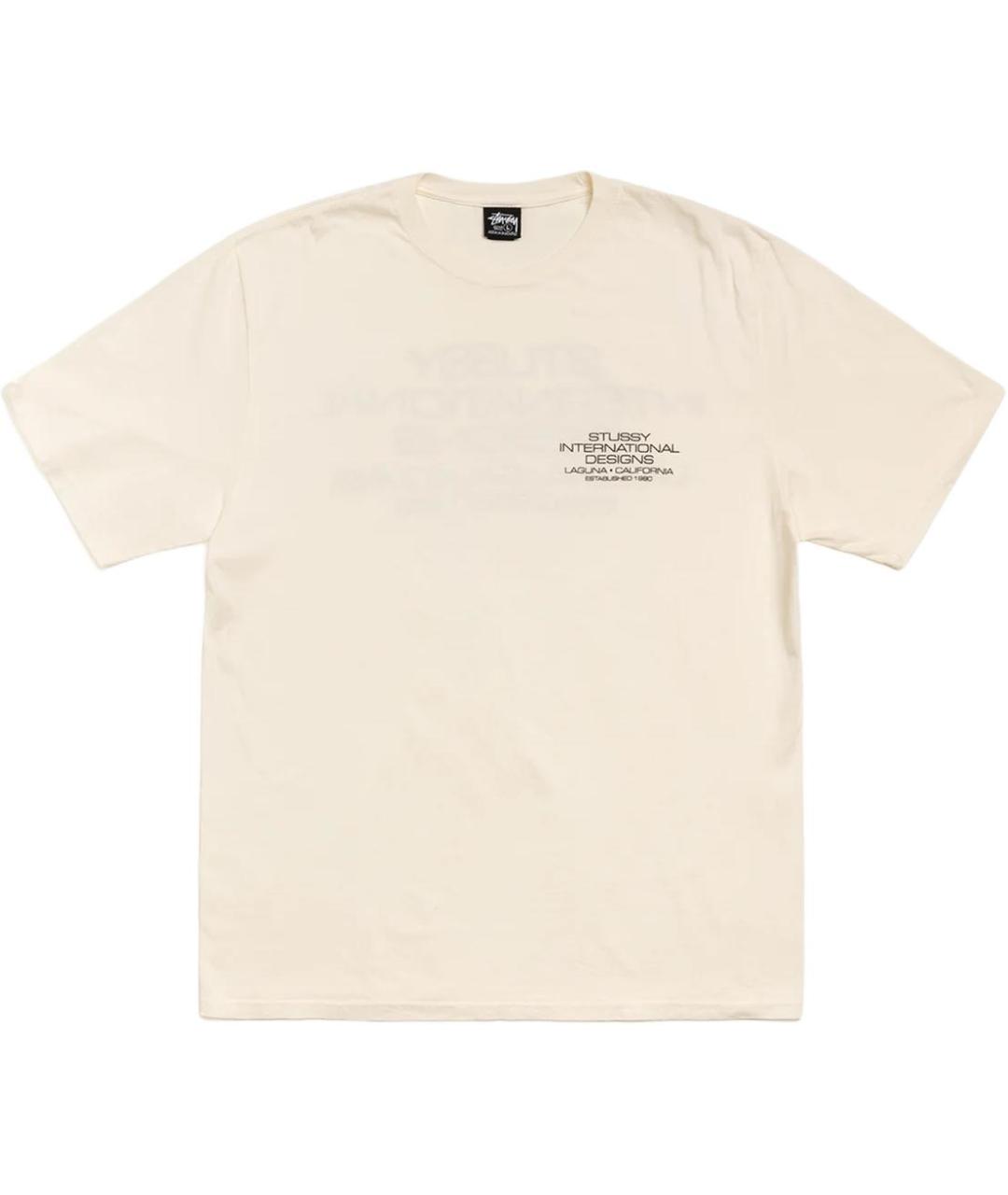 STUSSY Бежевая хлопковая футболка, фото 1