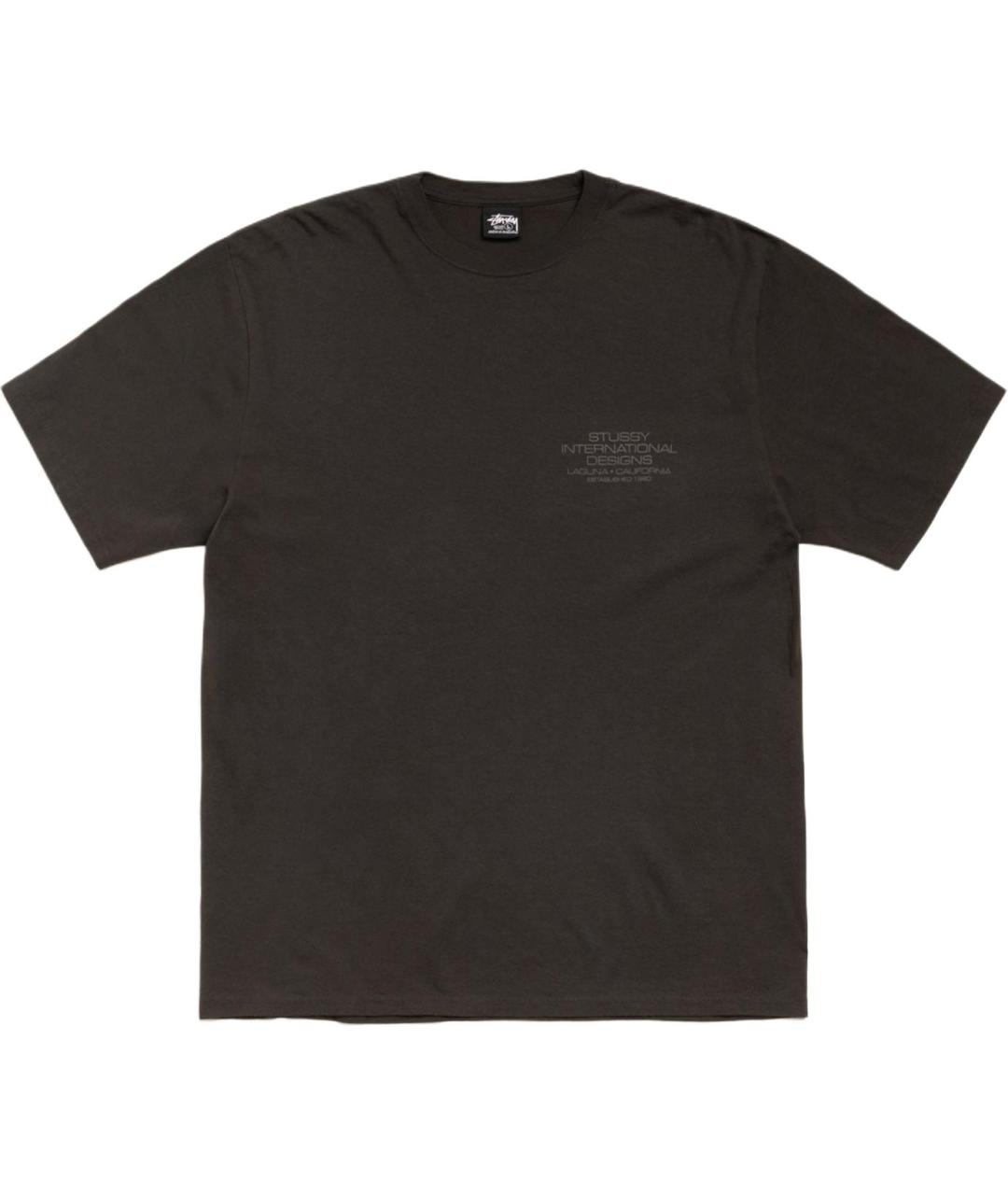 STUSSY Черная хлопковая футболка, фото 1