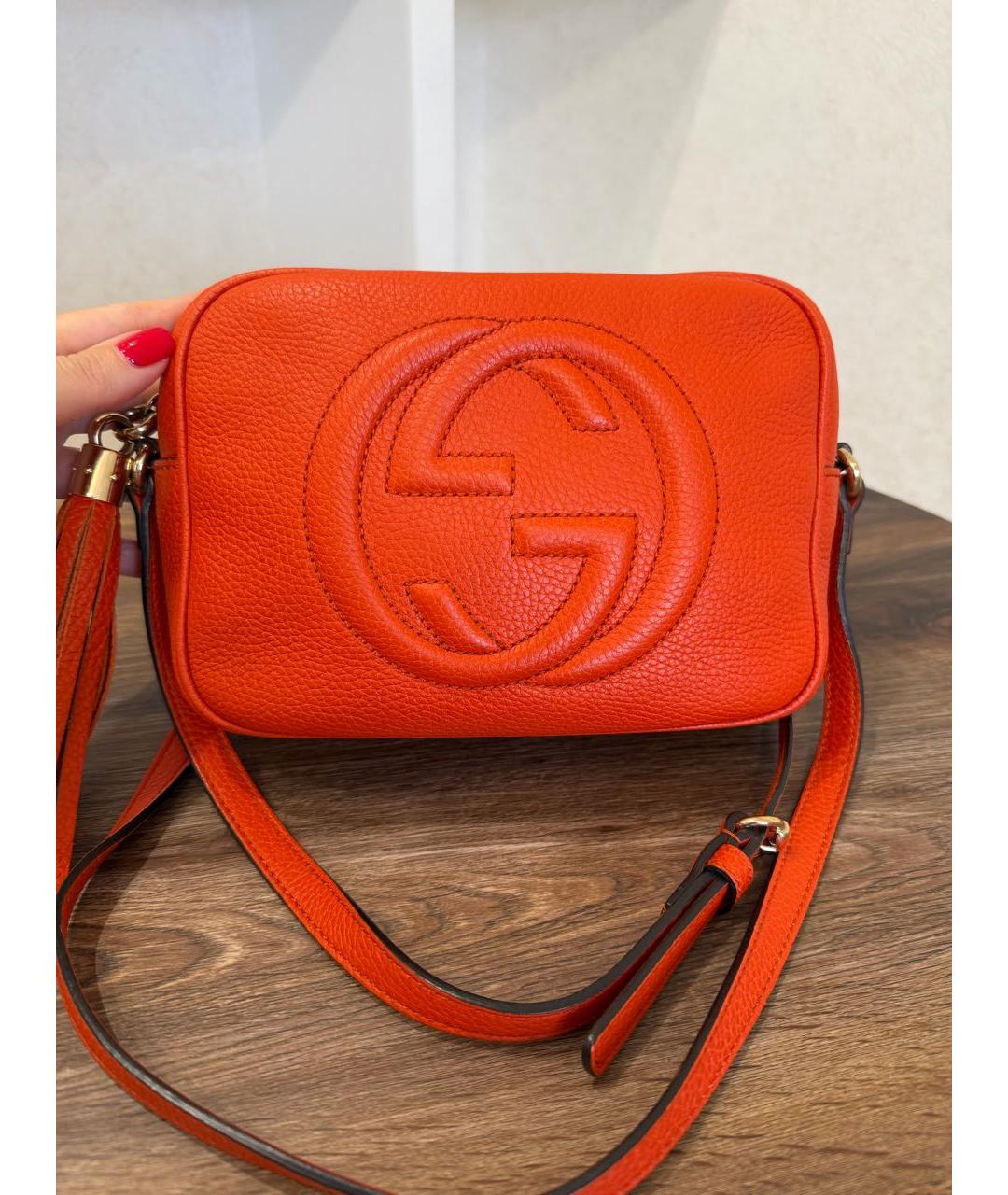 GUCCI Оранжевая кожаная сумка через плечо, фото 5