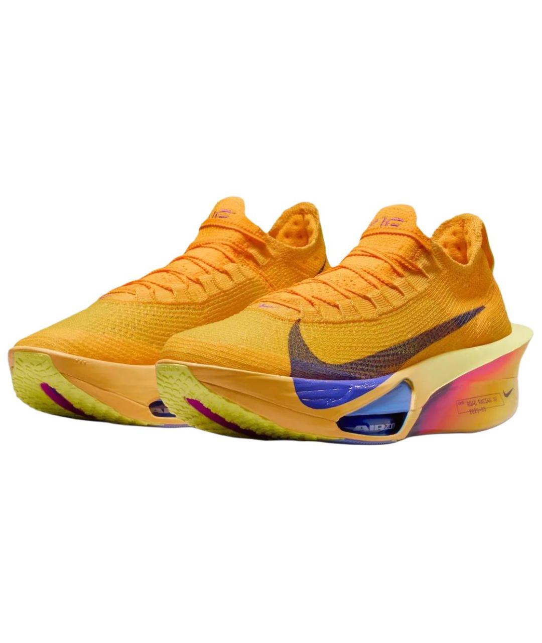 NIKE Оранжевые текстильные низкие кроссовки / кеды, фото 3
