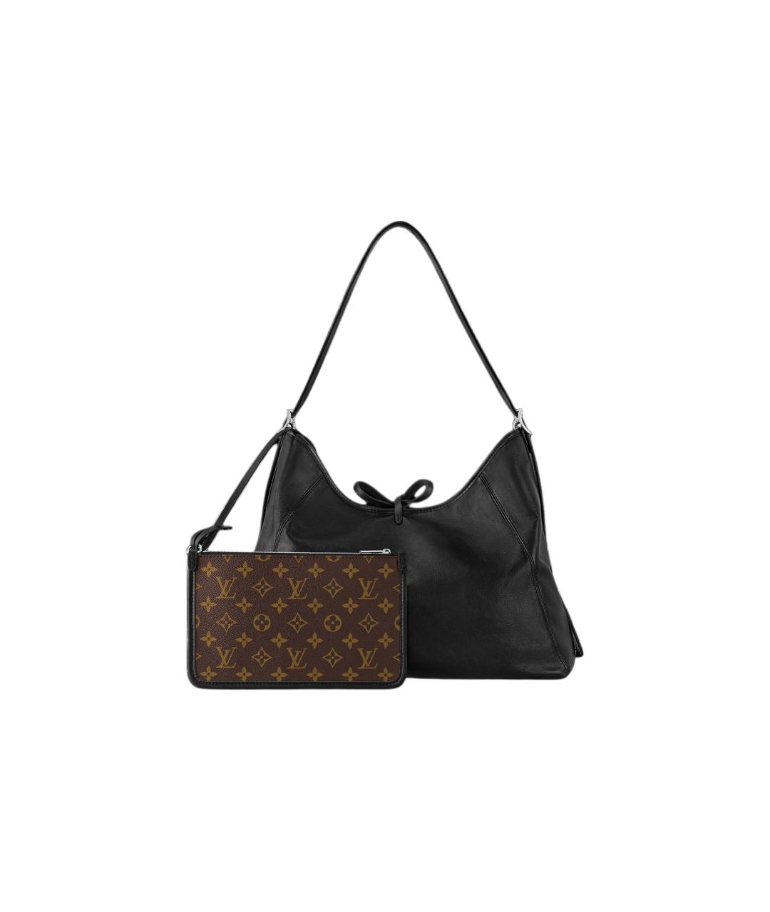 LOUIS VUITTON Черная кожаная сумка тоут, фото 3