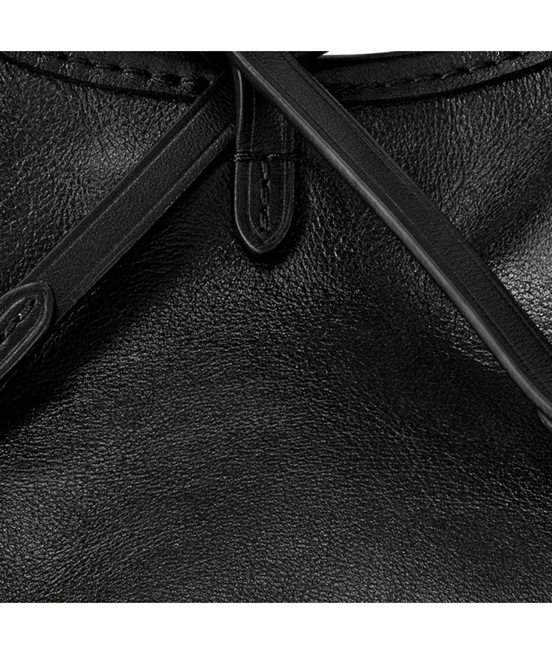 LOUIS VUITTON Черная кожаная сумка тоут, фото 5