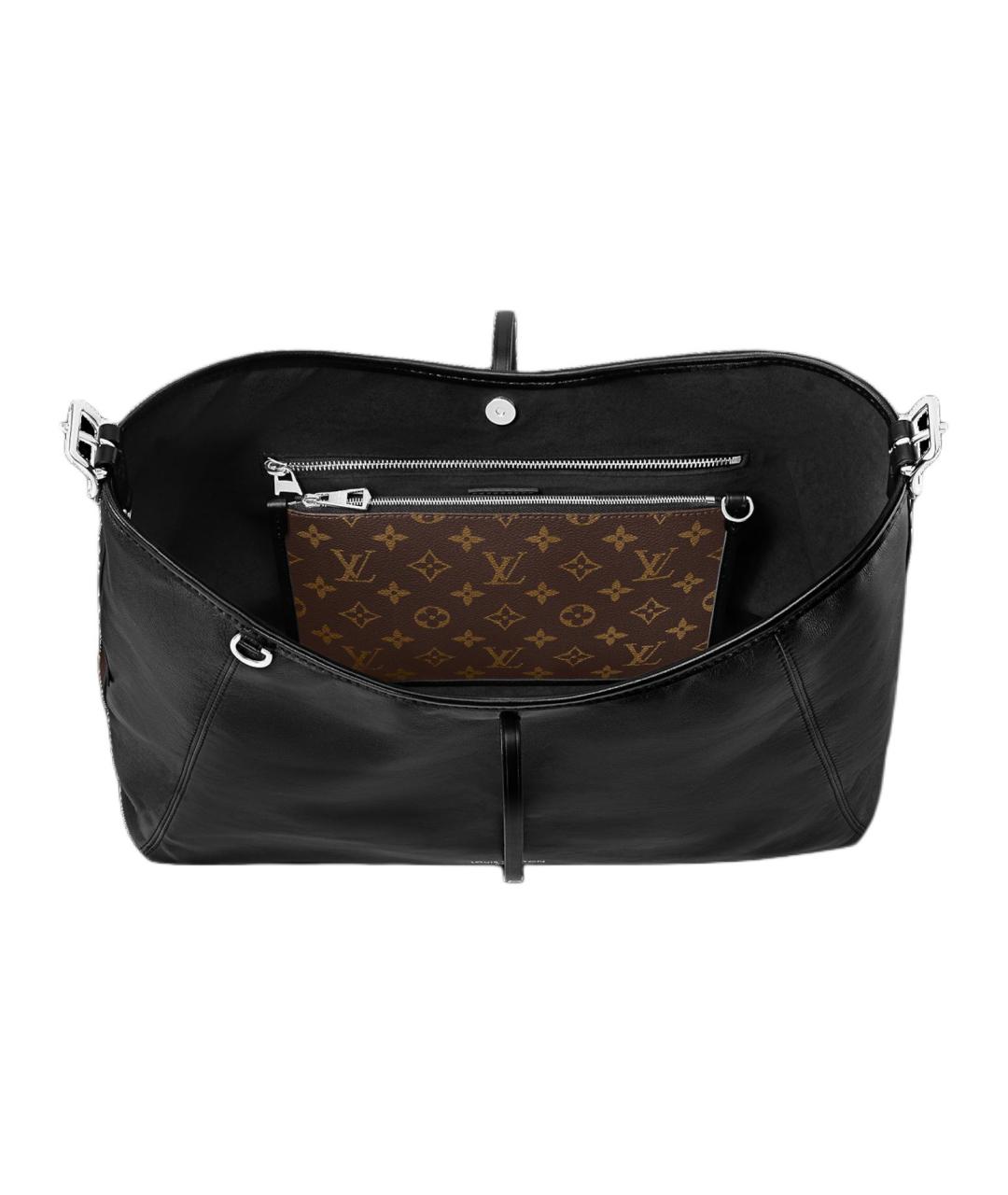 LOUIS VUITTON Черная кожаная сумка тоут, фото 4