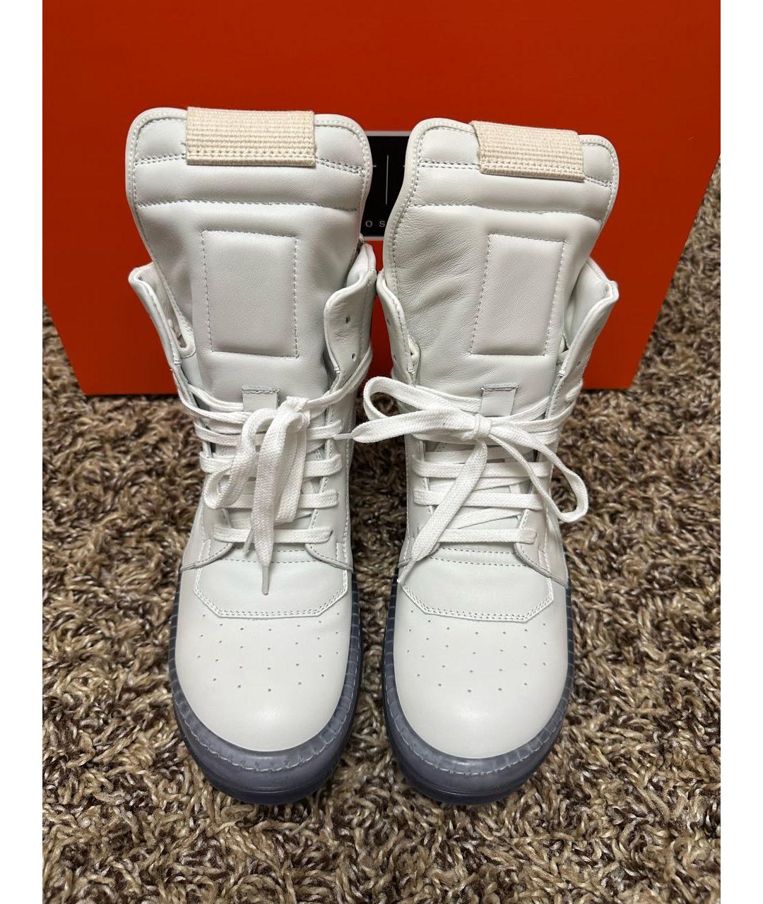 RICK OWENS Белые кожаные кеды, фото 4