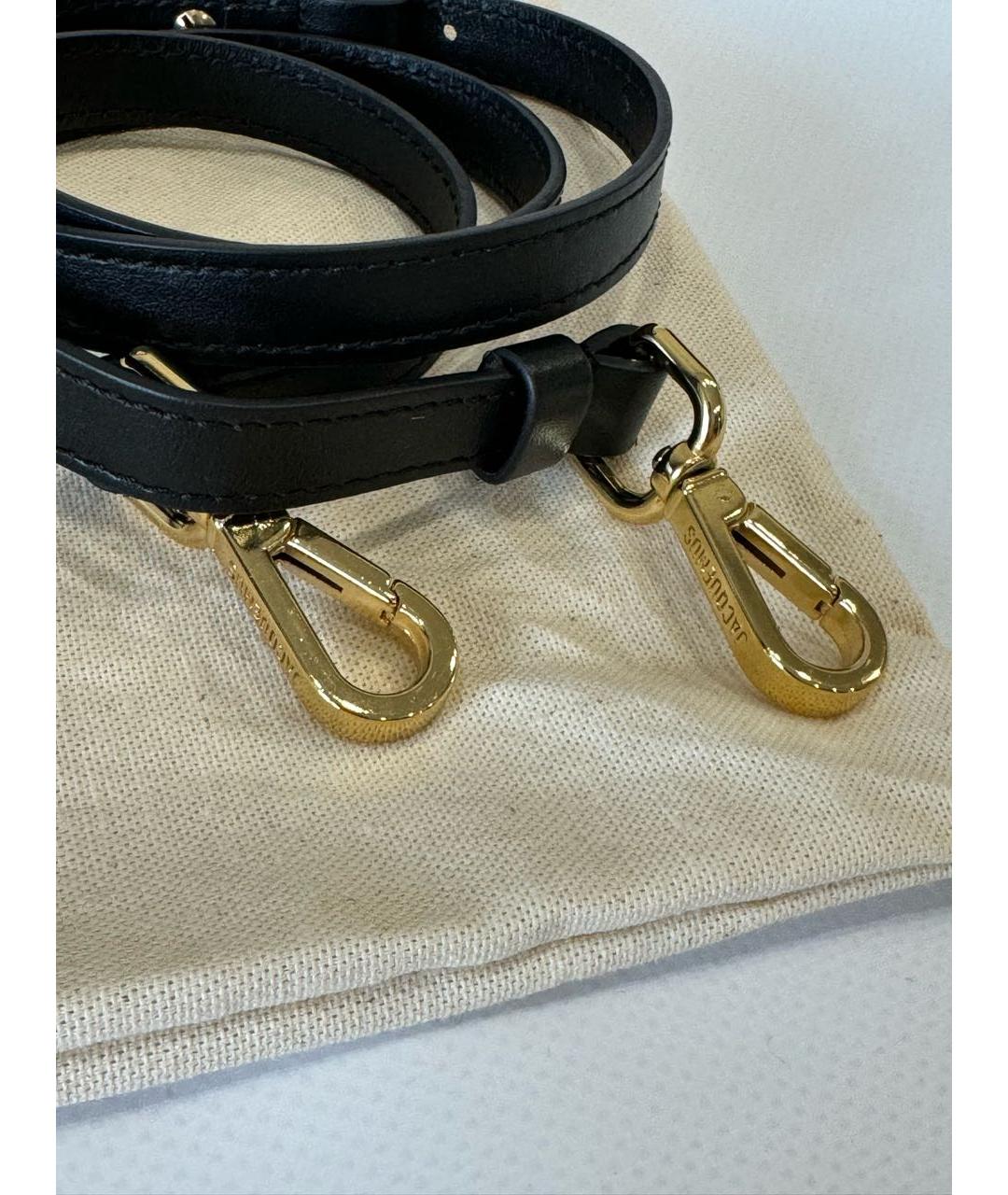 JACQUEMUS Черная кожаная сумка с короткими ручками, фото 7