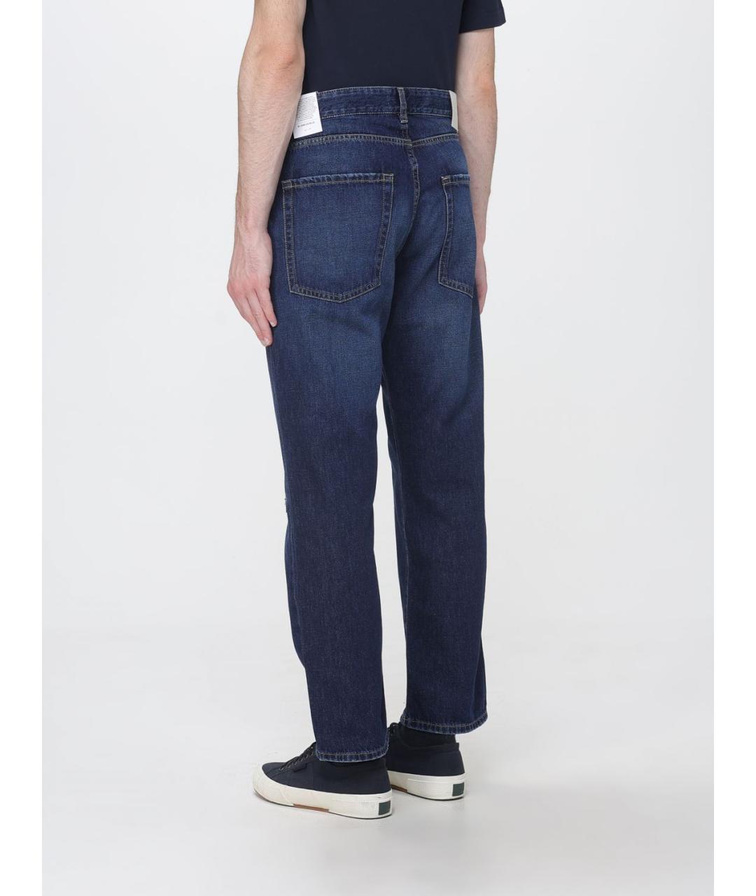 ICON DENIM Синие хлопковые прямые джинсы, фото 2