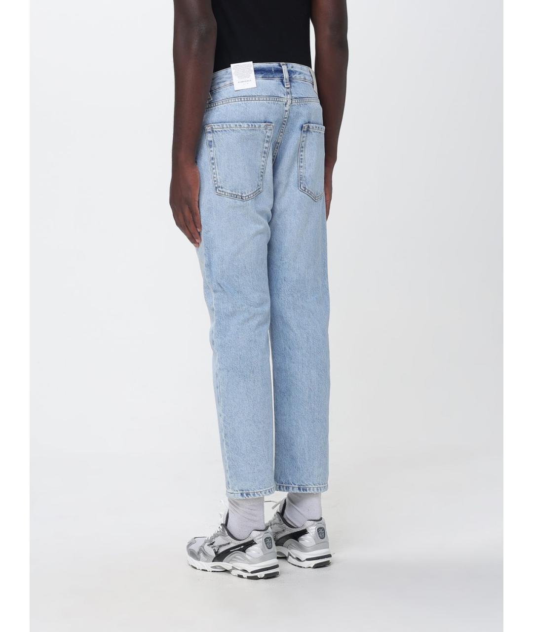 ICON DENIM Голубые хлопковые прямые джинсы, фото 2