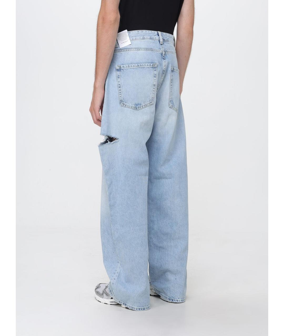 ICON DENIM Голубые хлопковые прямые джинсы, фото 2