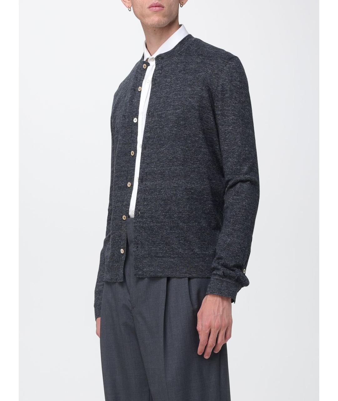 BRUNELLO CUCINELLI Антрацитовый хлопковый кардиган, фото 4