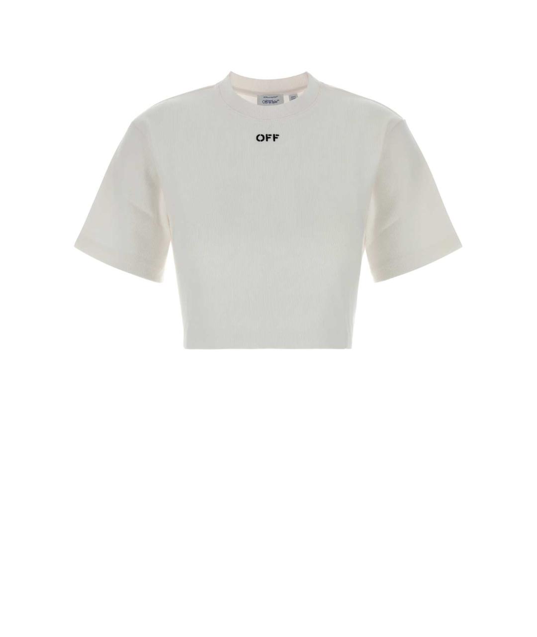 OFF-WHITE Белая хлопковая футболка, фото 1