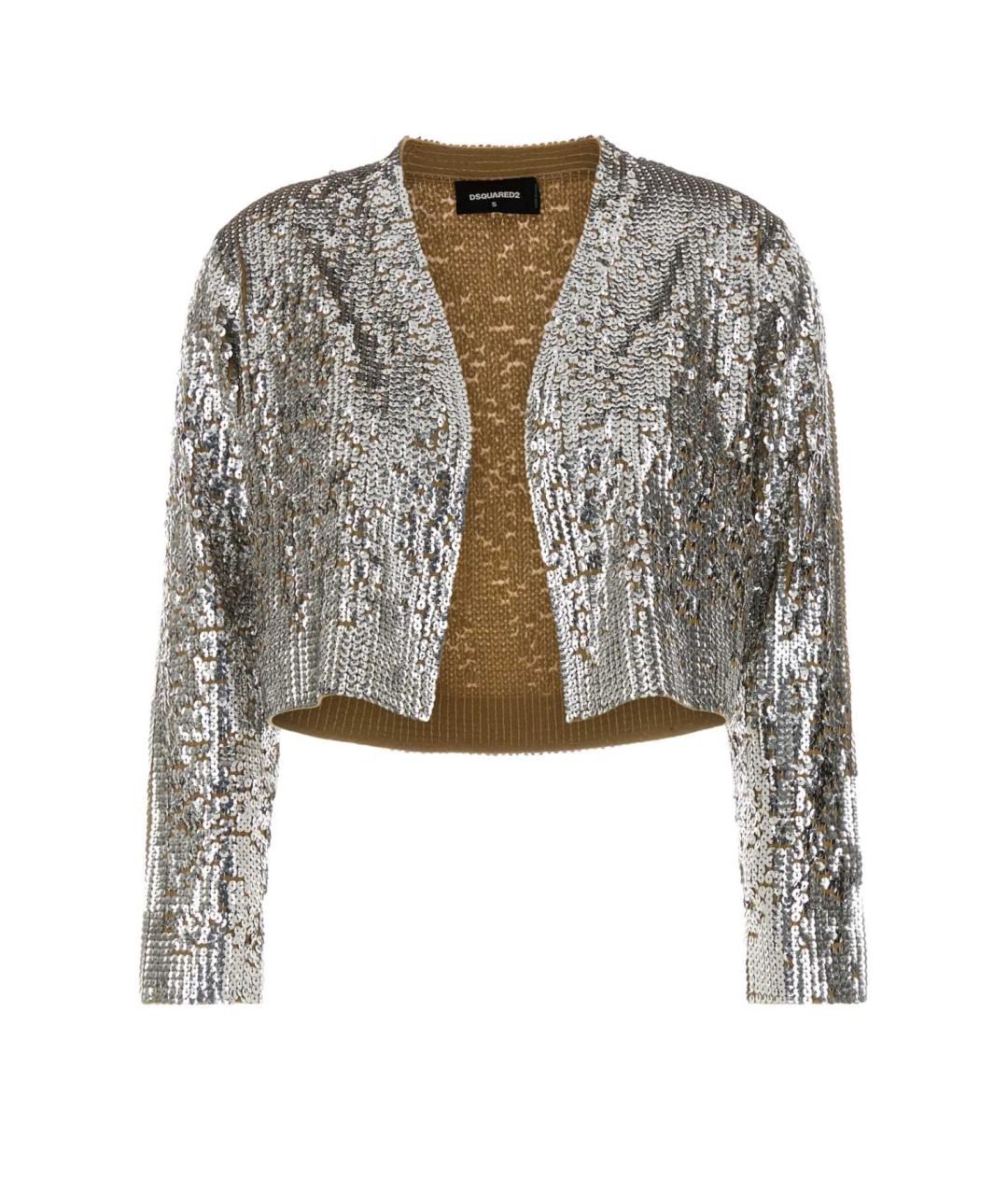 DSQUARED2 Серебряный полиэстеровый жакет/пиджак, фото 1