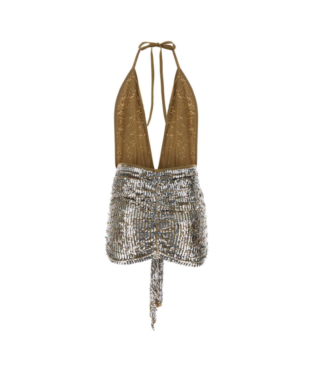 DSQUARED2 Серебряное полиэстеровое коктейльное платье, фото 2