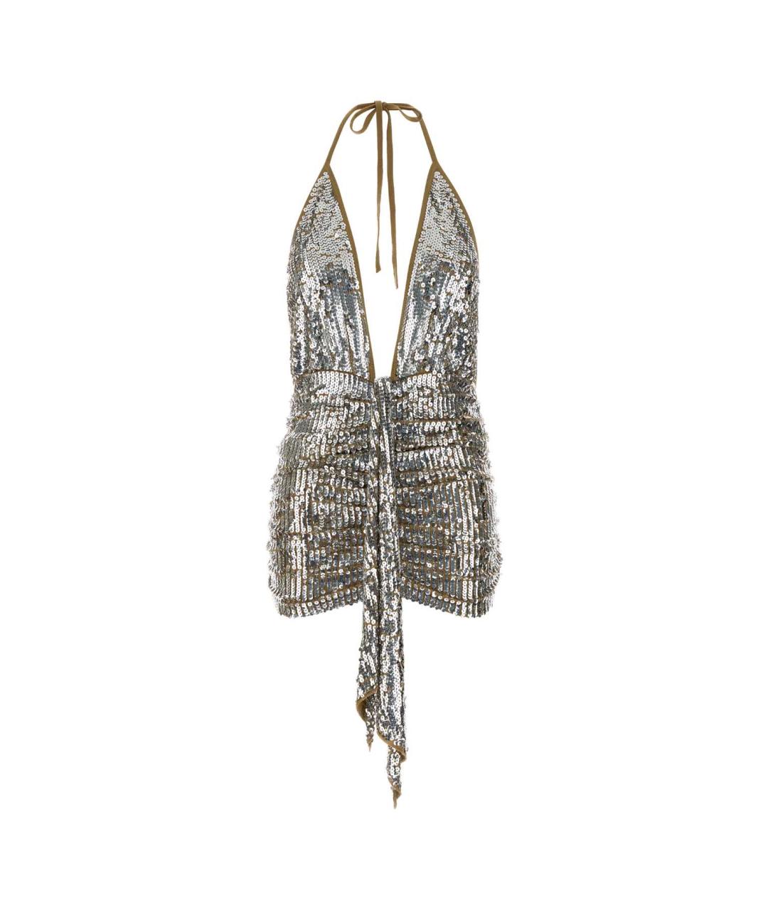DSQUARED2 Серебряное полиэстеровое коктейльное платье, фото 1