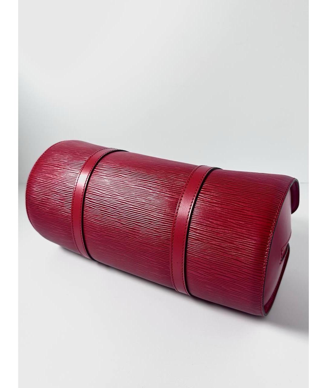 LOUIS VUITTON Красная кожаная сумка с короткими ручками, фото 7