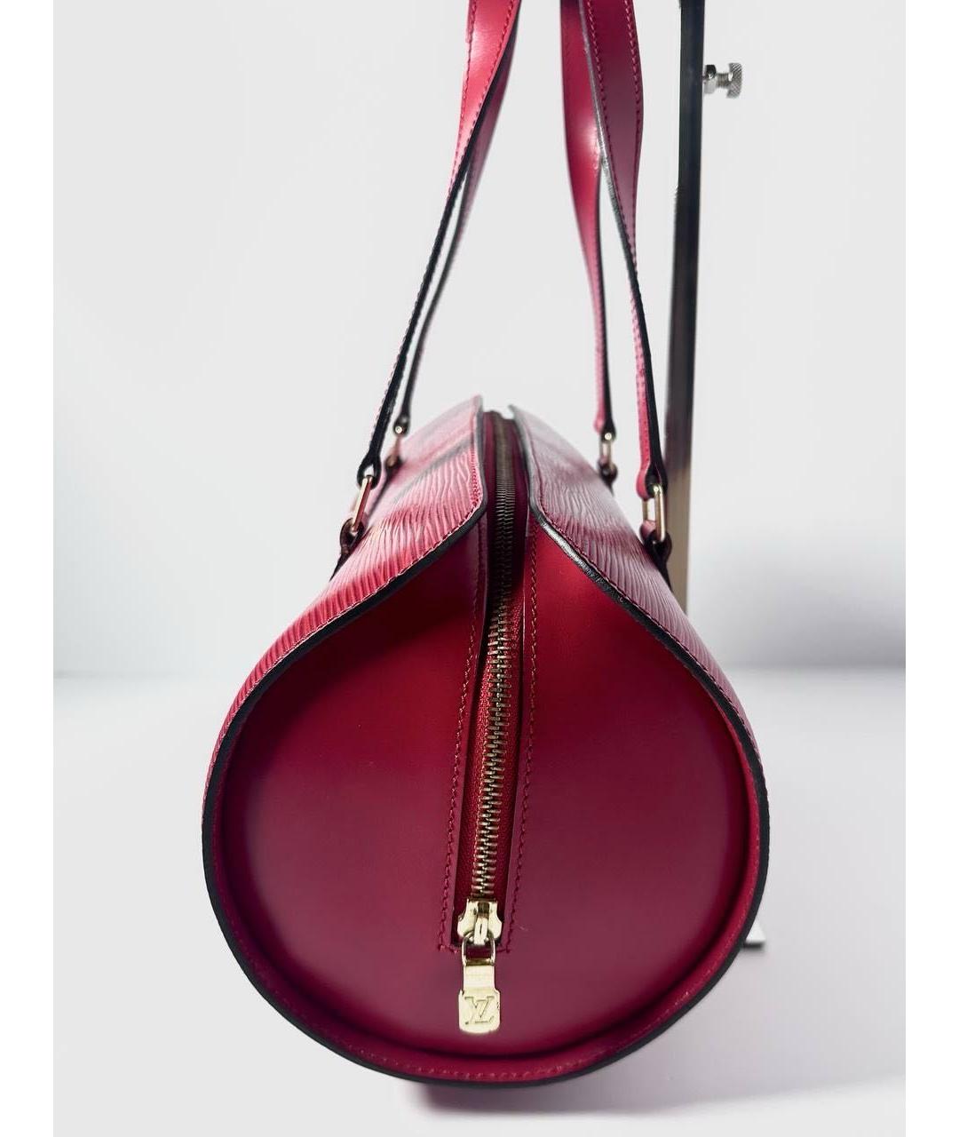 LOUIS VUITTON Красная кожаная сумка с короткими ручками, фото 3