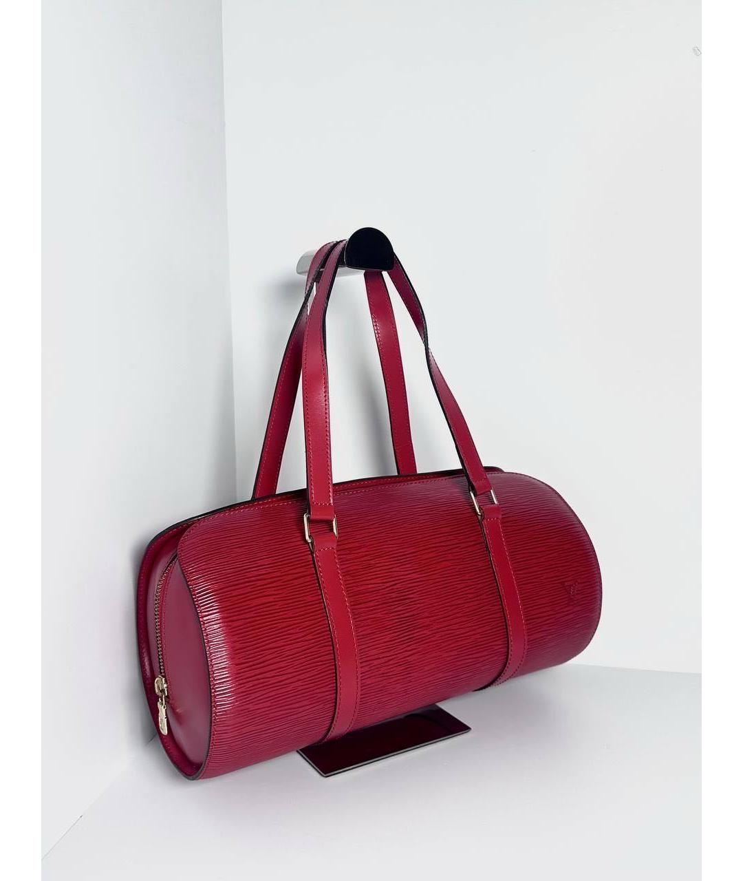 LOUIS VUITTON Красная кожаная сумка с короткими ручками, фото 2