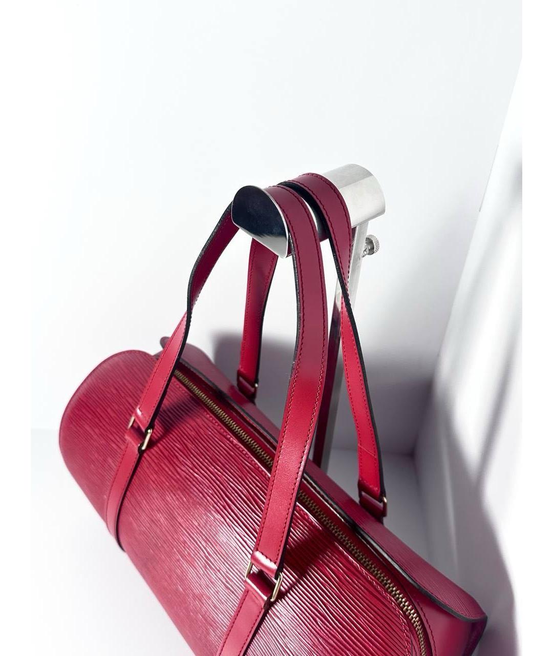LOUIS VUITTON Красная кожаная сумка с короткими ручками, фото 8