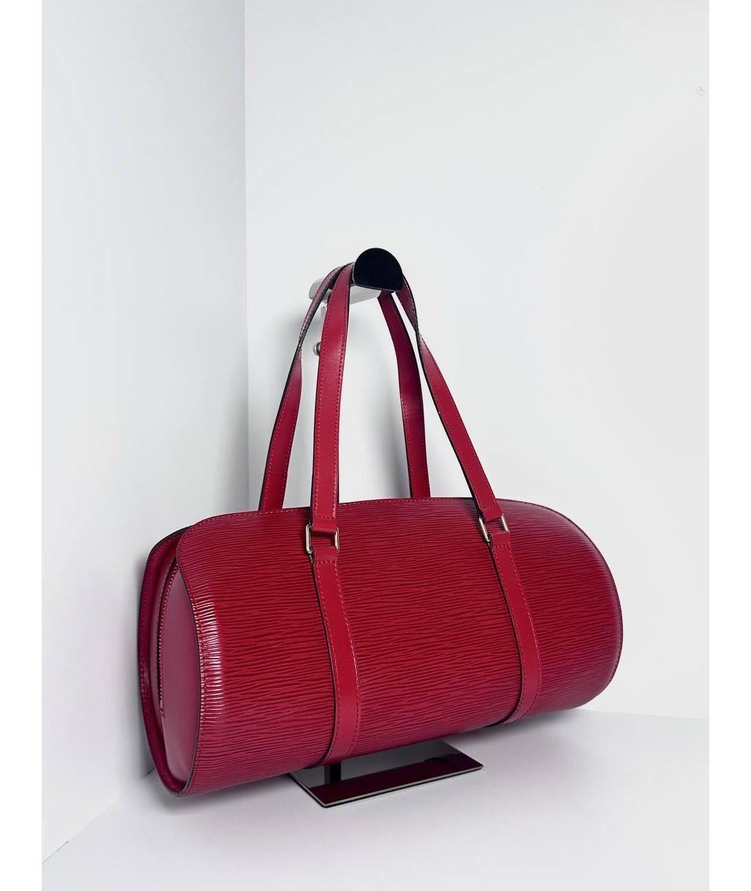 LOUIS VUITTON Красная кожаная сумка с короткими ручками, фото 6