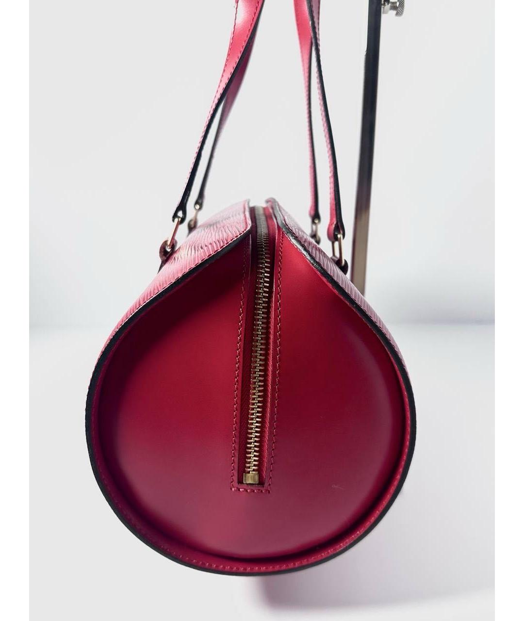 LOUIS VUITTON Красная кожаная сумка с короткими ручками, фото 4