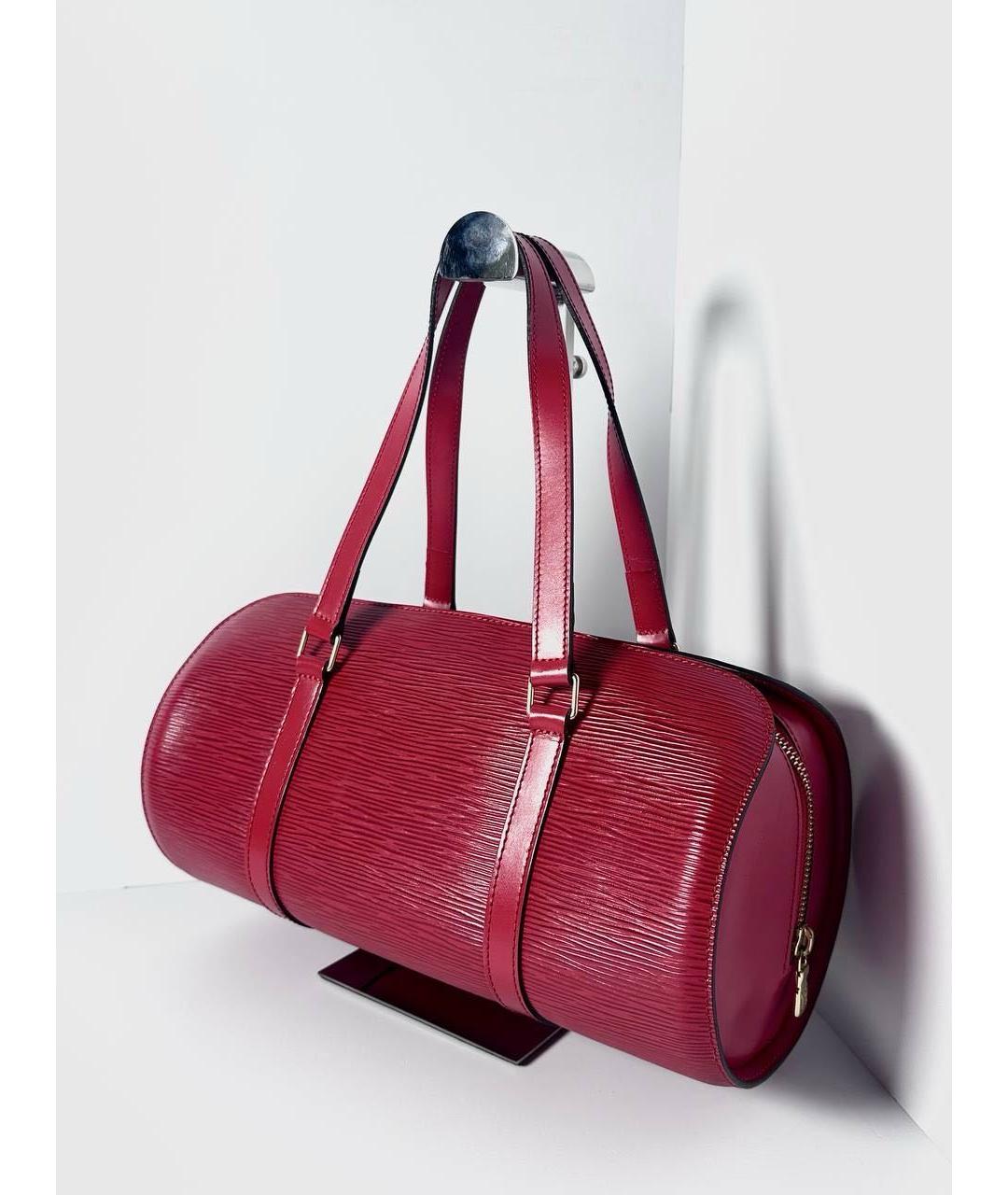 LOUIS VUITTON Красная кожаная сумка с короткими ручками, фото 5