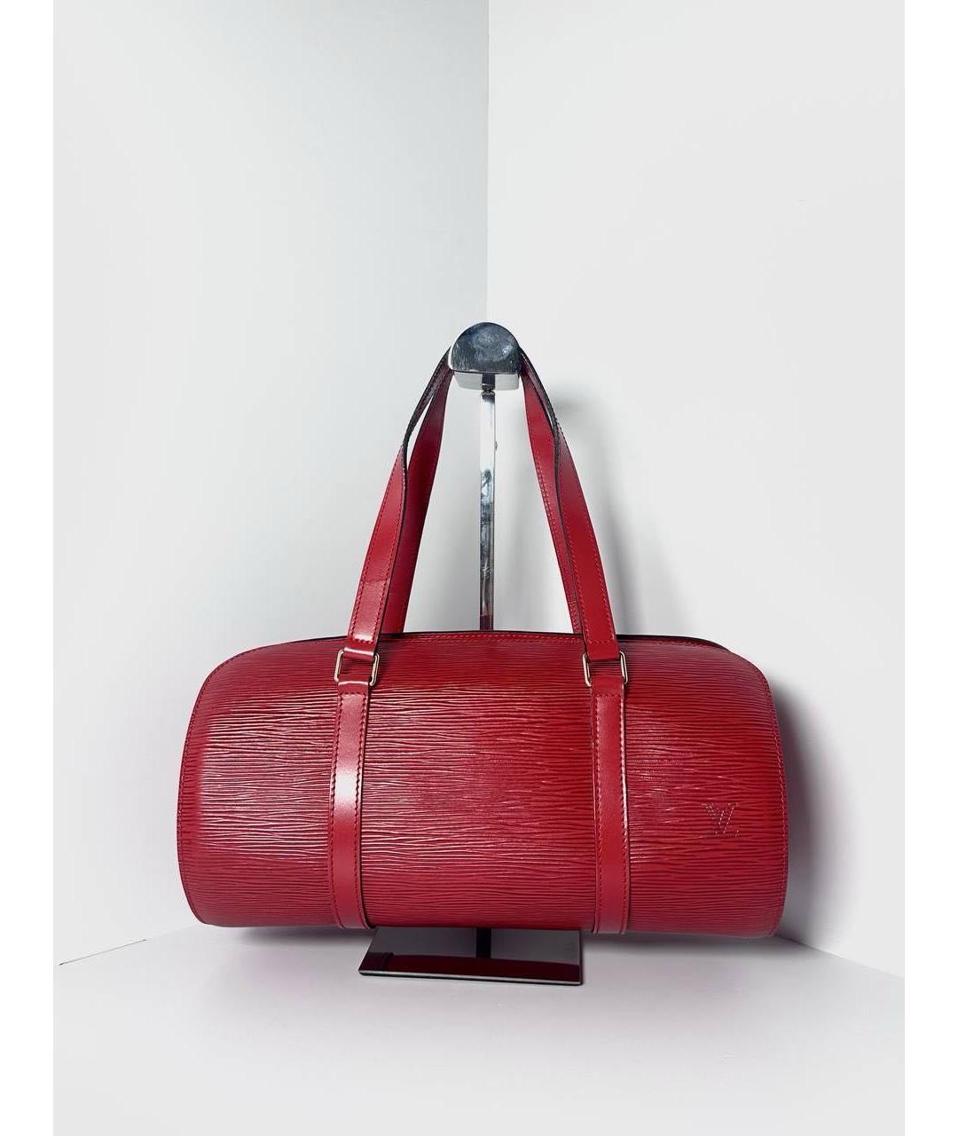 LOUIS VUITTON Красная кожаная сумка с короткими ручками, фото 9