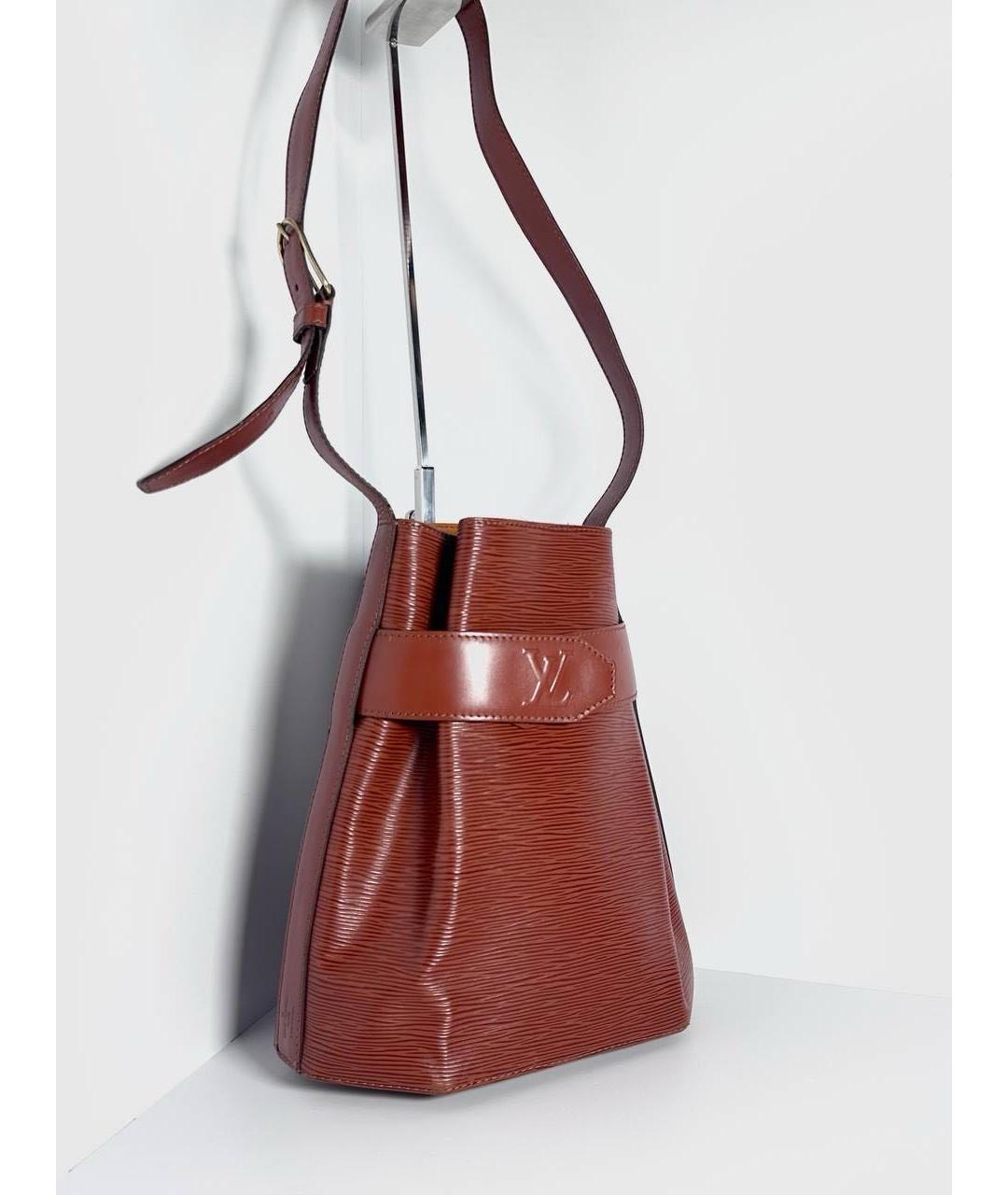 LOUIS VUITTON Коричневая кожаная сумка через плечо, фото 2