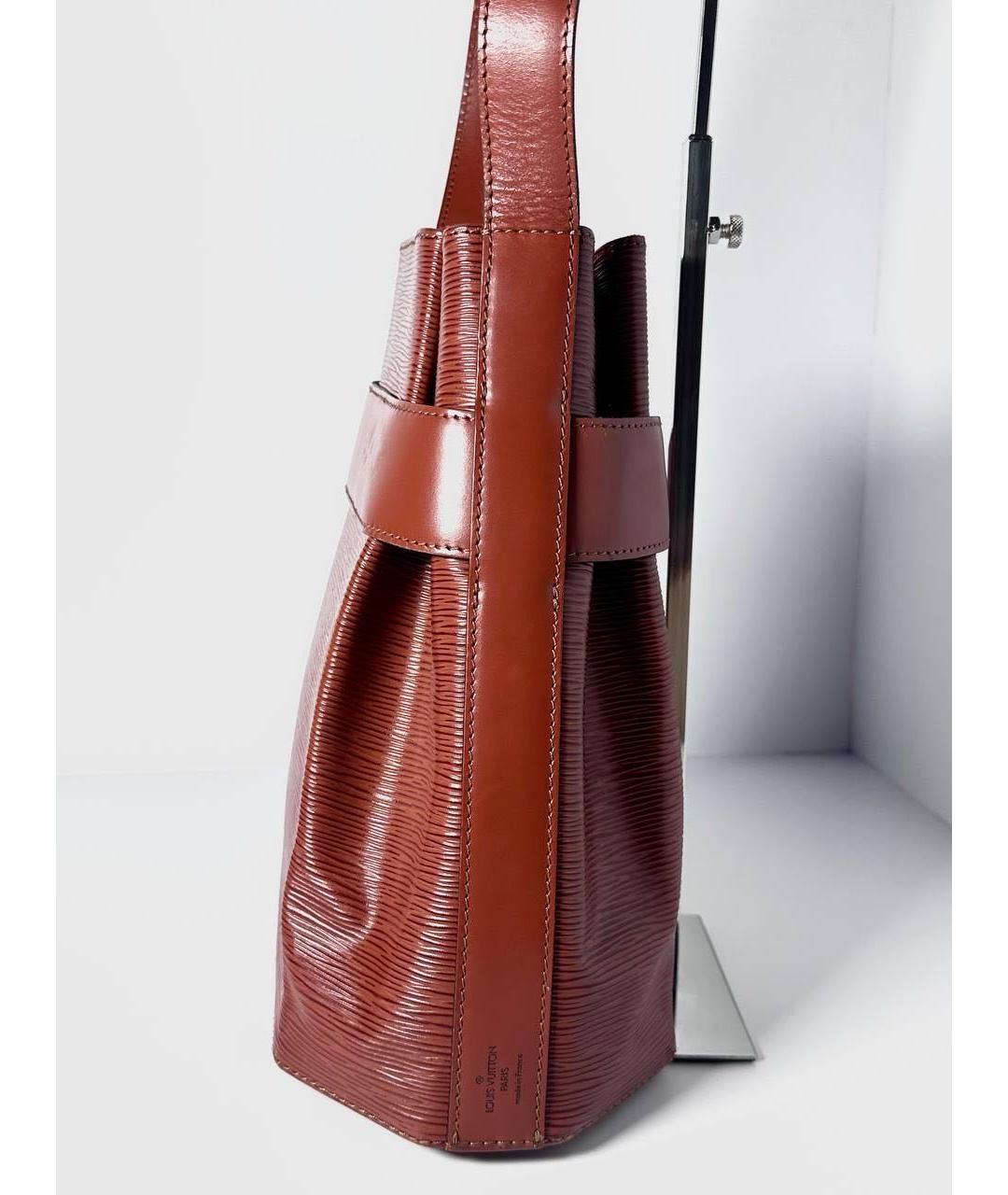 LOUIS VUITTON Коричневая кожаная сумка через плечо, фото 3