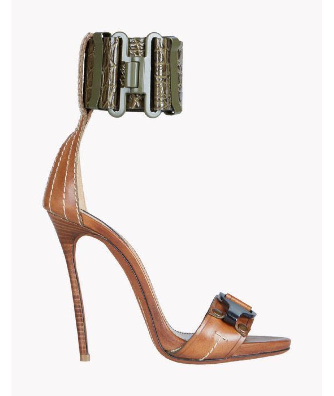 DSQUARED2 Коричневые кожаные босоножки, фото 8