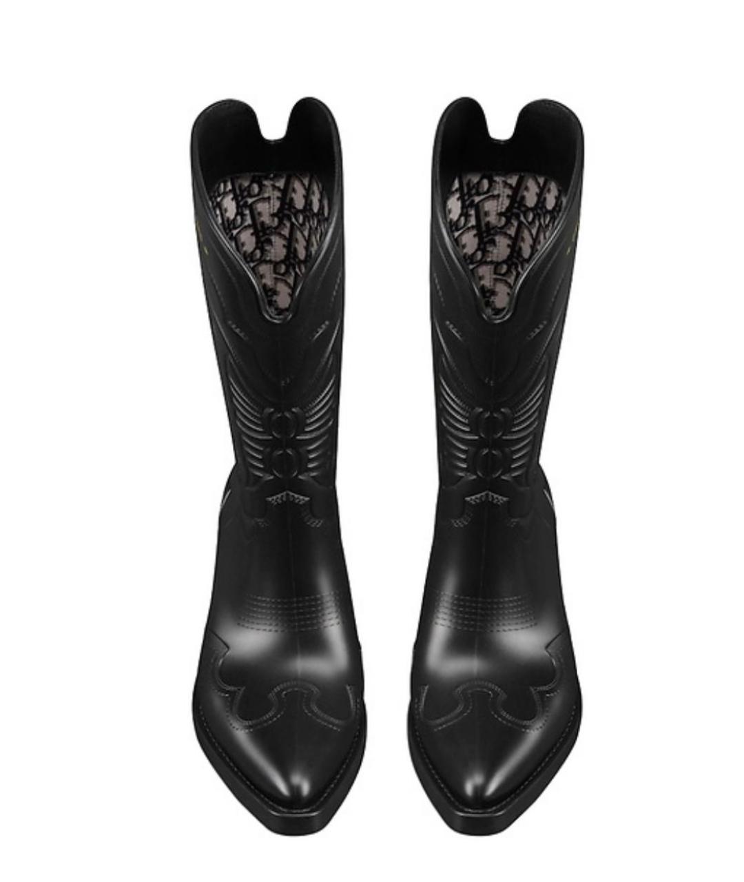 CHRISTIAN DIOR Черные кожаные сапоги, фото 3