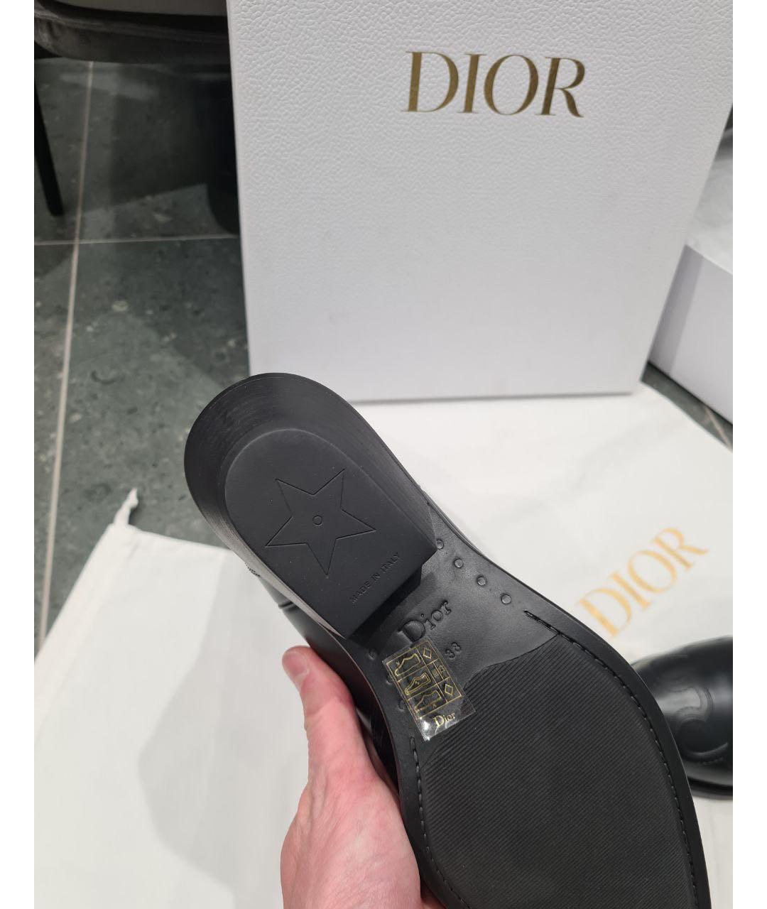 CHRISTIAN DIOR Черные кожаные сапоги, фото 6