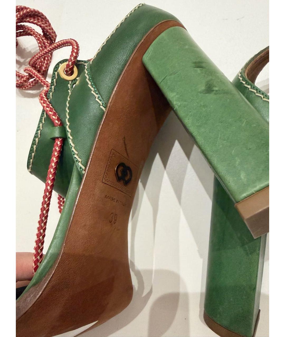 DSQUARED2 Зеленые кожаные босоножки, фото 5