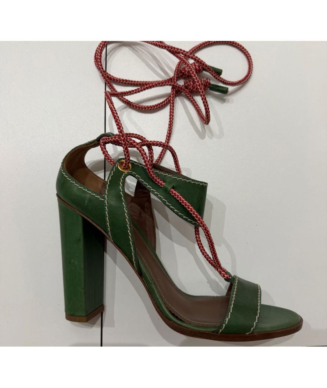 DSQUARED2 Зеленые кожаные босоножки, фото 2