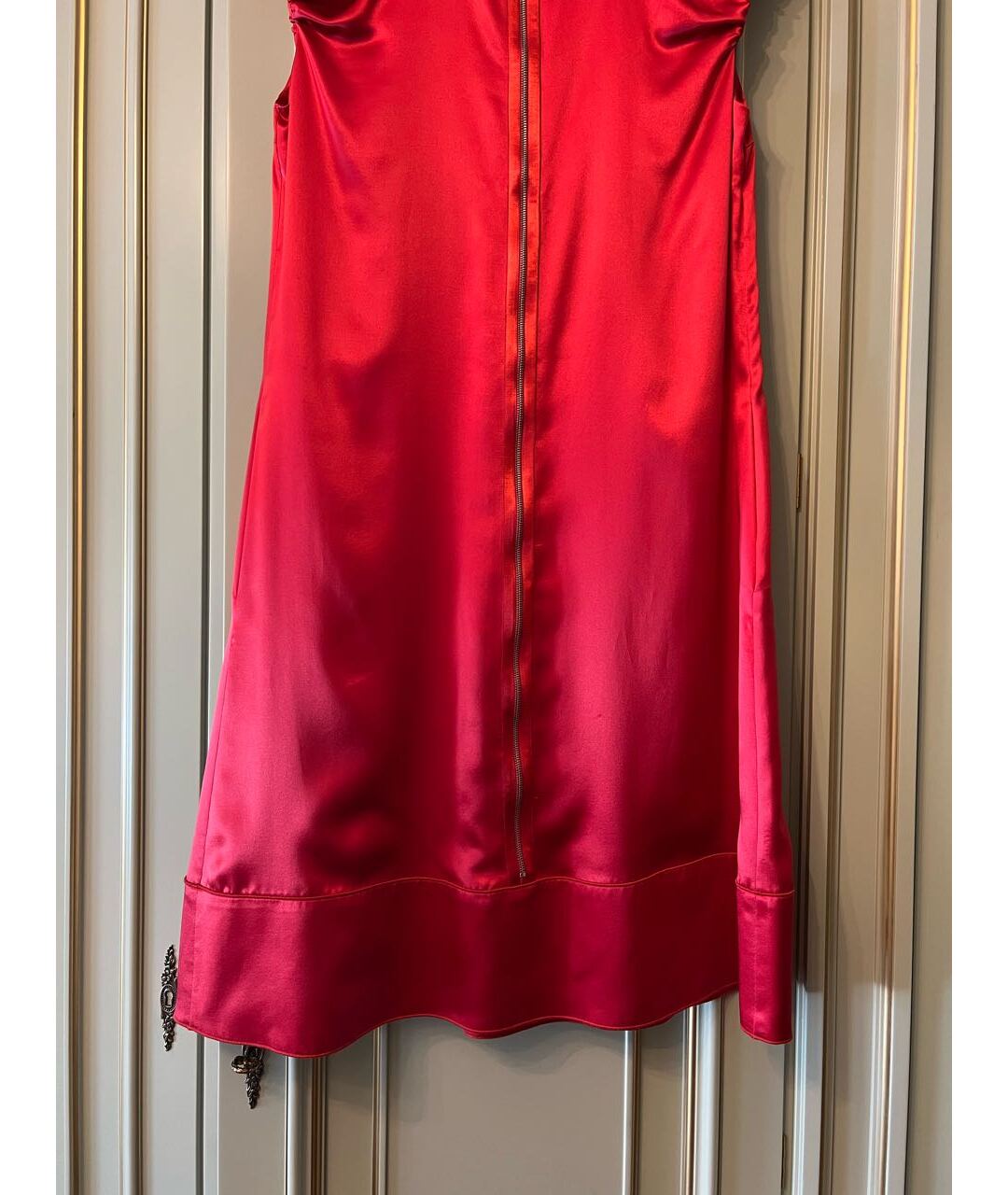 DOLCE & GABBANA VINTAGE Красное шелковое коктейльное платье, фото 6