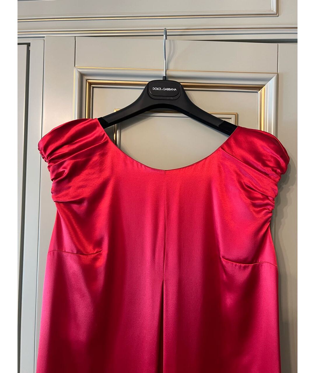 DOLCE & GABBANA VINTAGE Красное шелковое коктейльное платье, фото 4