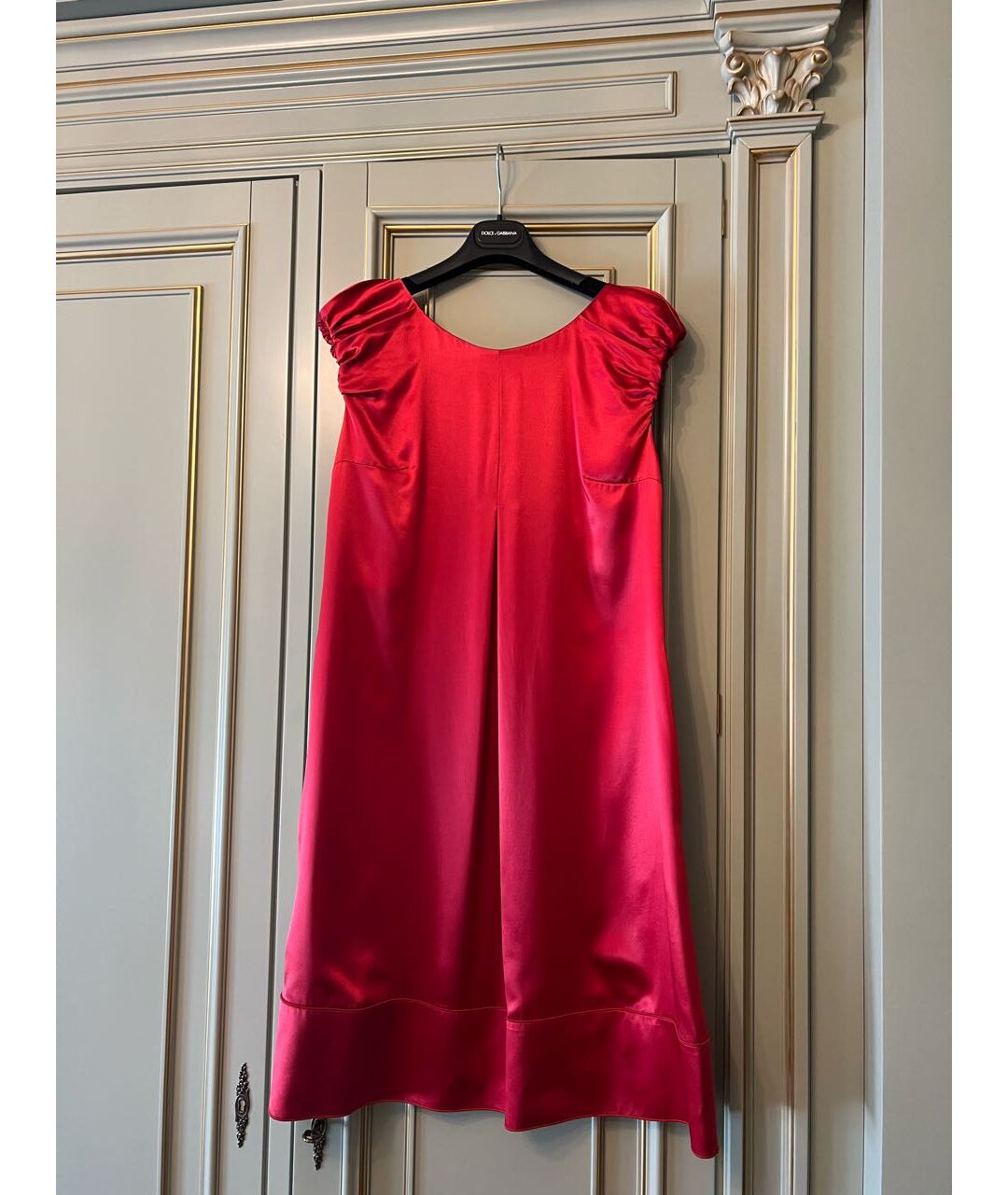 DOLCE & GABBANA VINTAGE Красное шелковое коктейльное платье, фото 7
