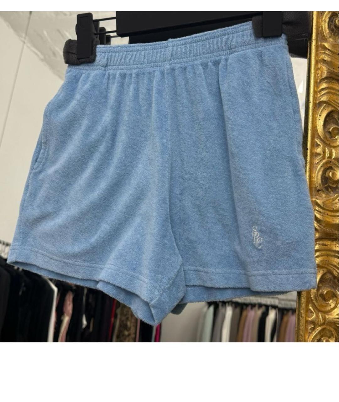 SPORTY AND RICH Голубые хлопковые шорты, фото 4