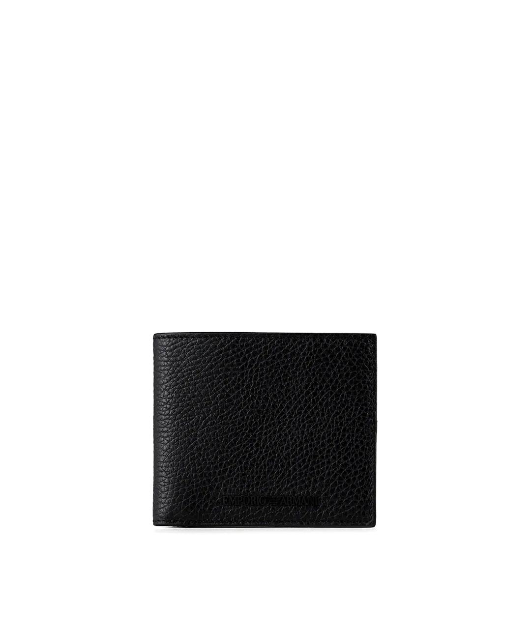 EMPORIO ARMANI Черный кожаный кошелек, фото 1