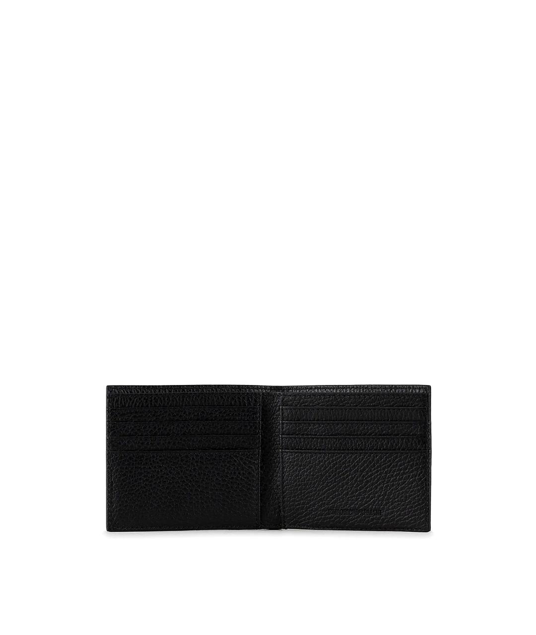 EMPORIO ARMANI Черный кожаный кошелек, фото 3
