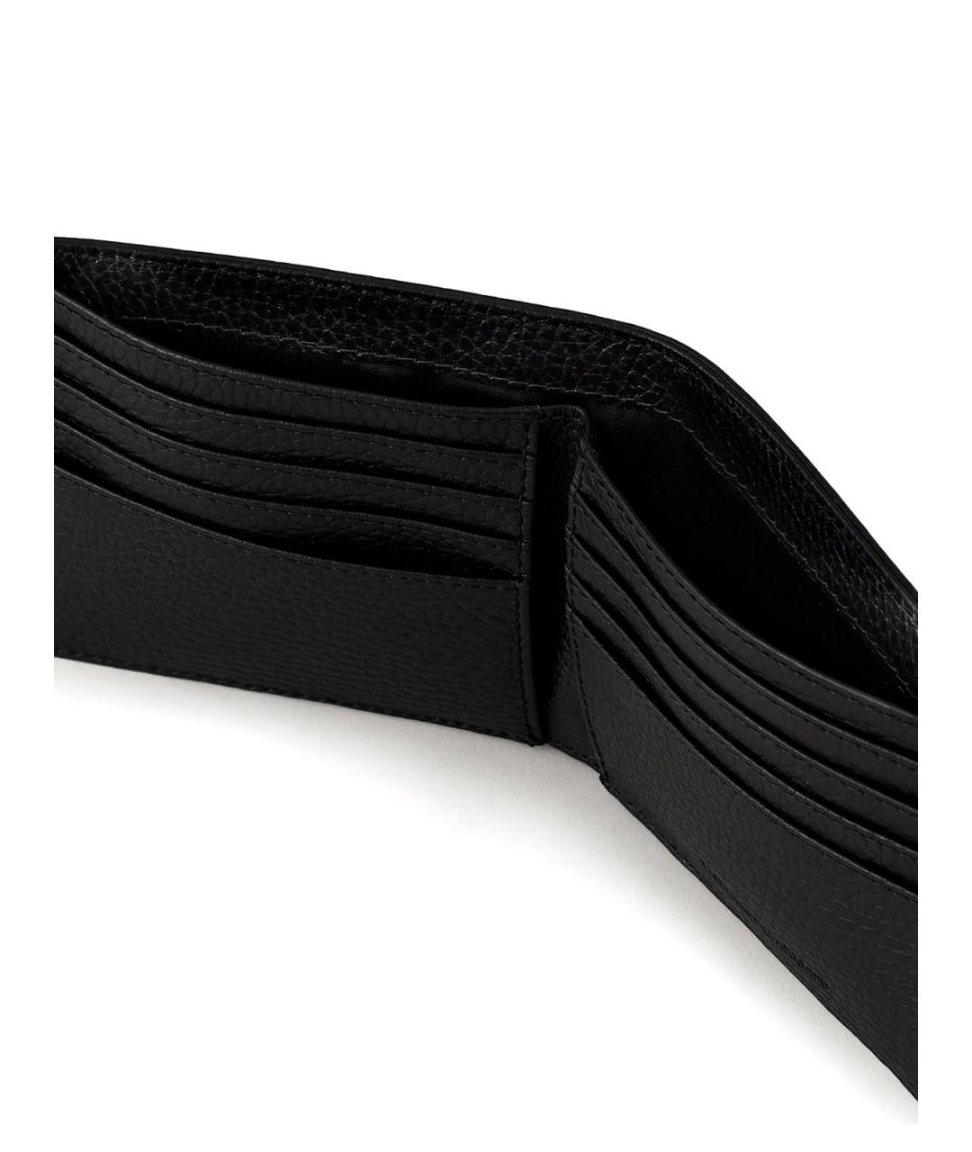 EMPORIO ARMANI Черный кожаный кошелек, фото 4