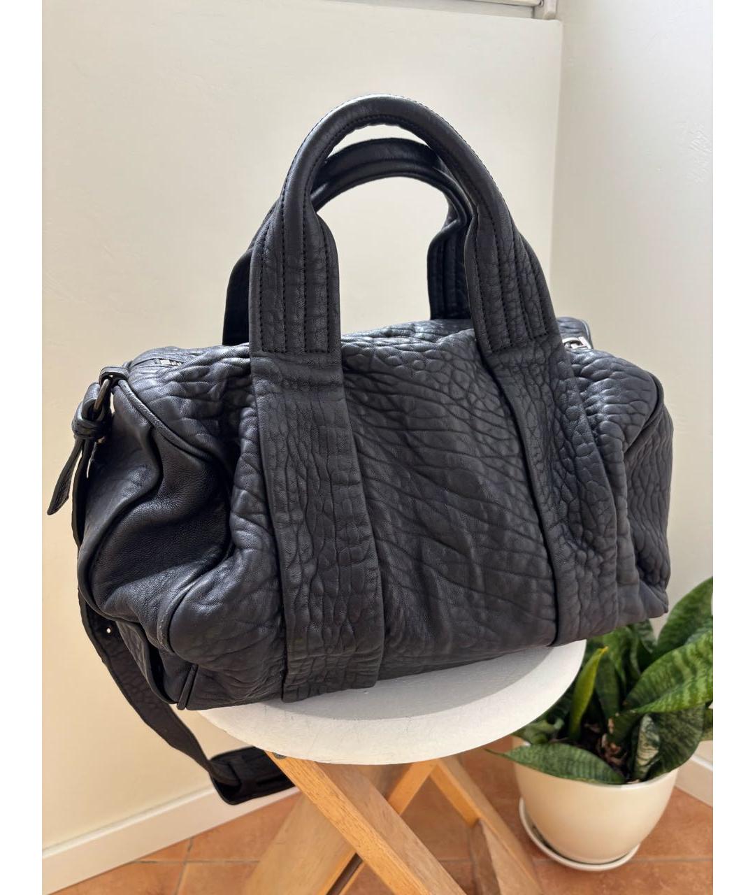 ALEXANDER WANG Черная кожаная сумка с короткими ручками, фото 5