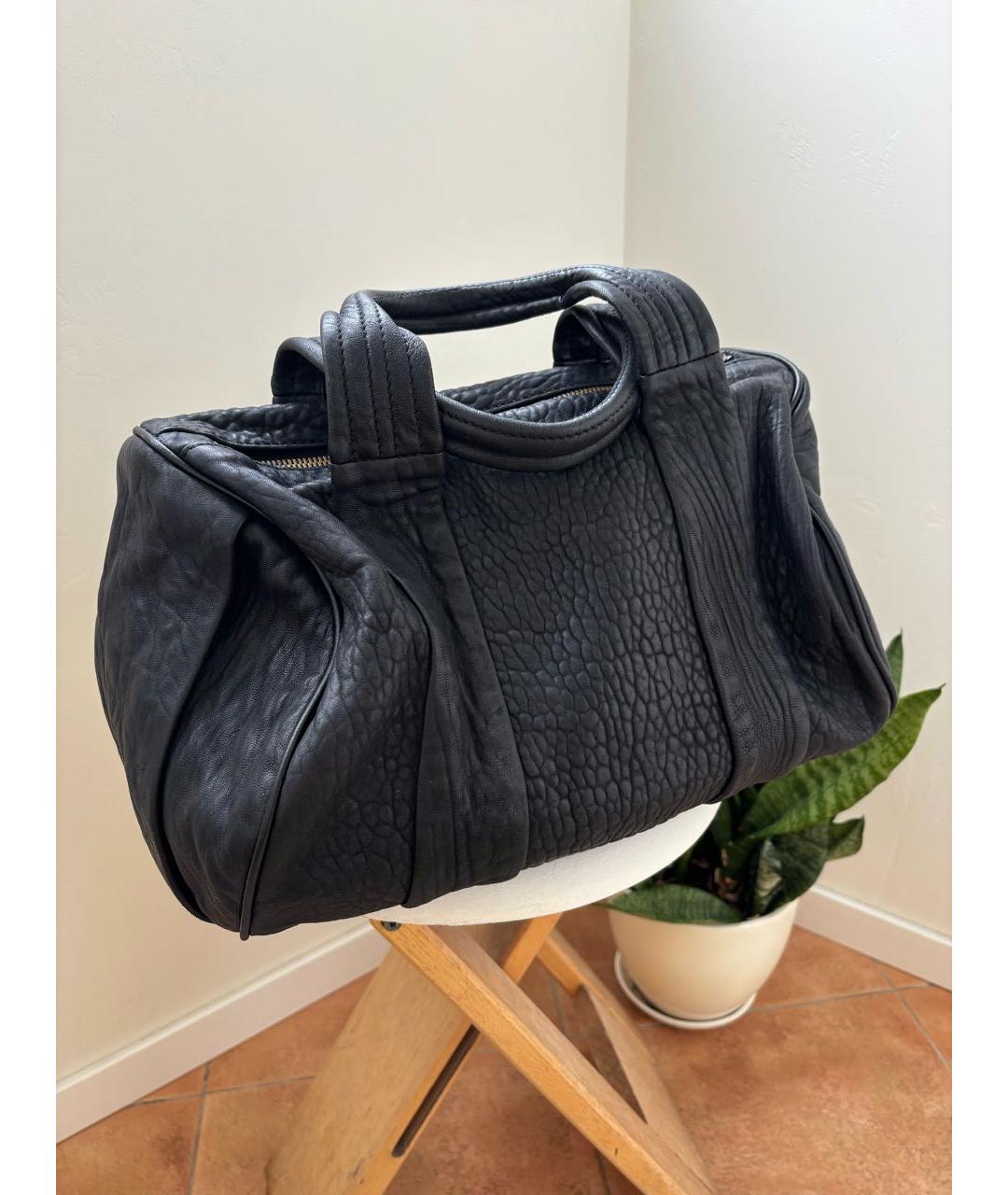 ALEXANDER WANG Черная кожаная сумка с короткими ручками, фото 5