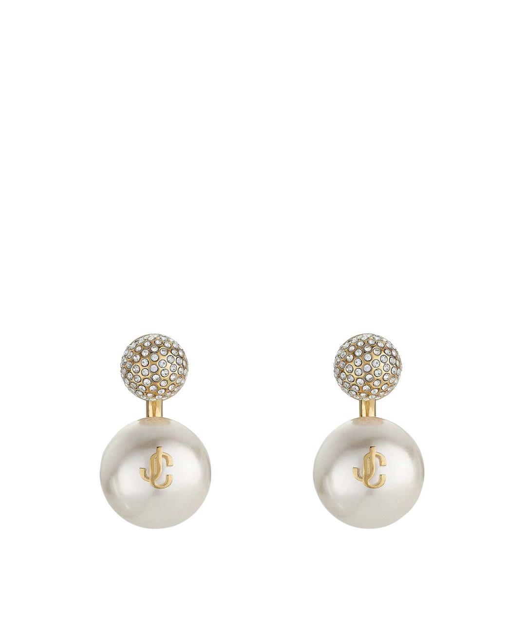 JIMMY CHOO Белые латунные серьги, фото 1
