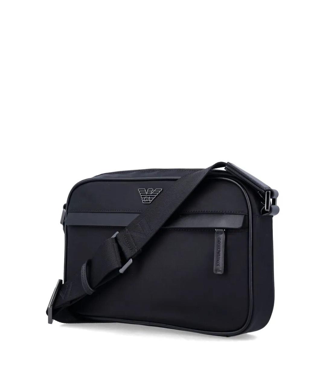 EMPORIO ARMANI Черная тканевая сумка на плечо, фото 4