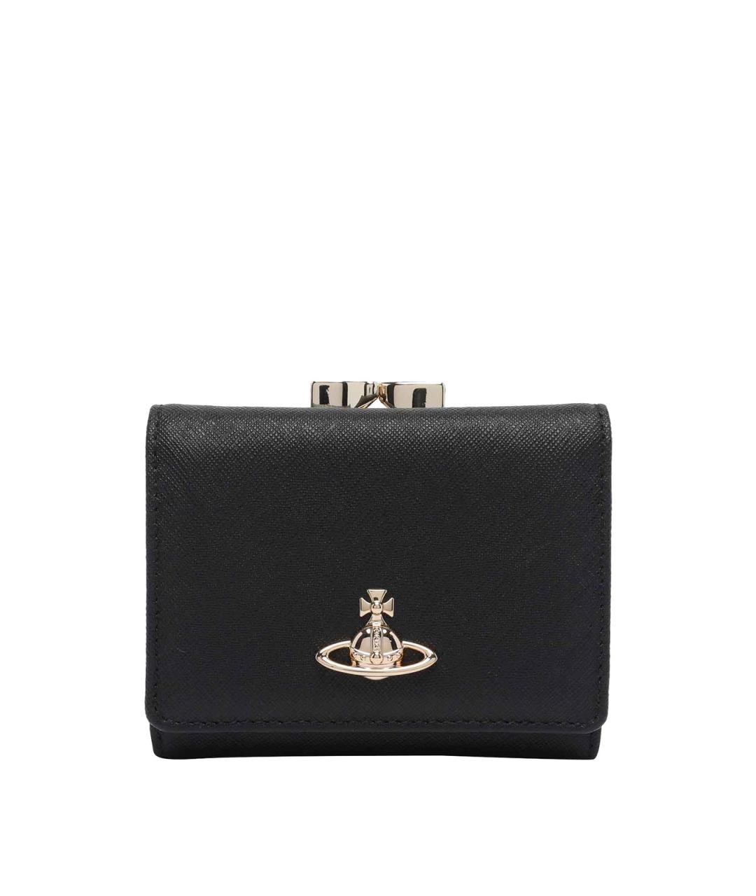 VIVIENNE WESTWOOD Черный кожаный кошелек, фото 1