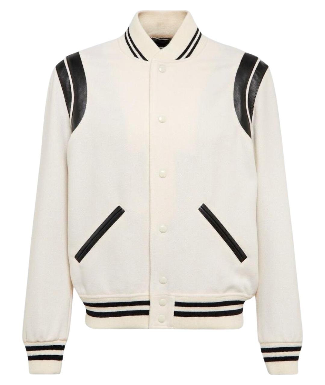 SAINT LAURENT Бежевая шерстяная куртка, фото 1