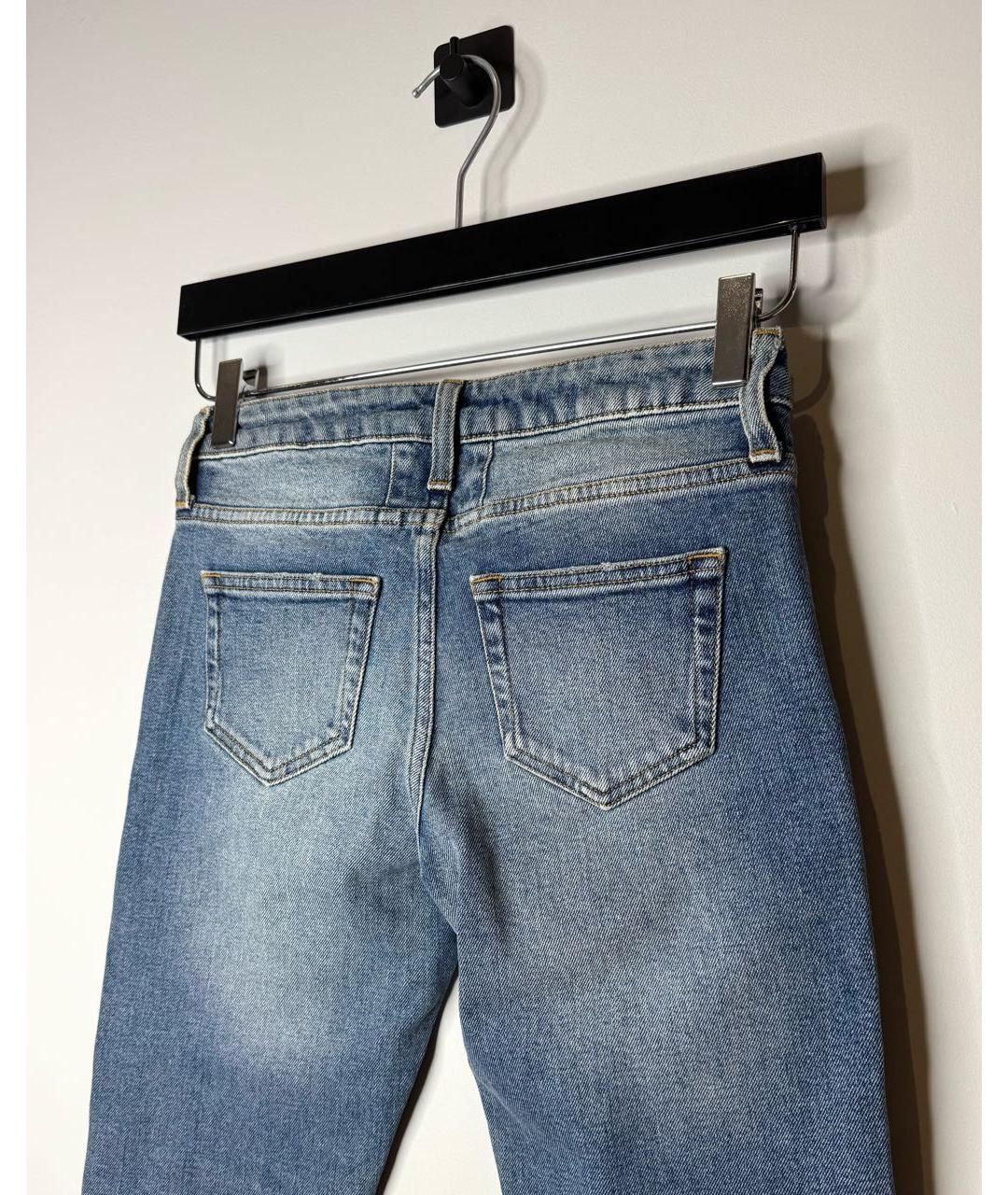 SAINT LAURENT Голубые хлопковые джинсы скинни, фото 2