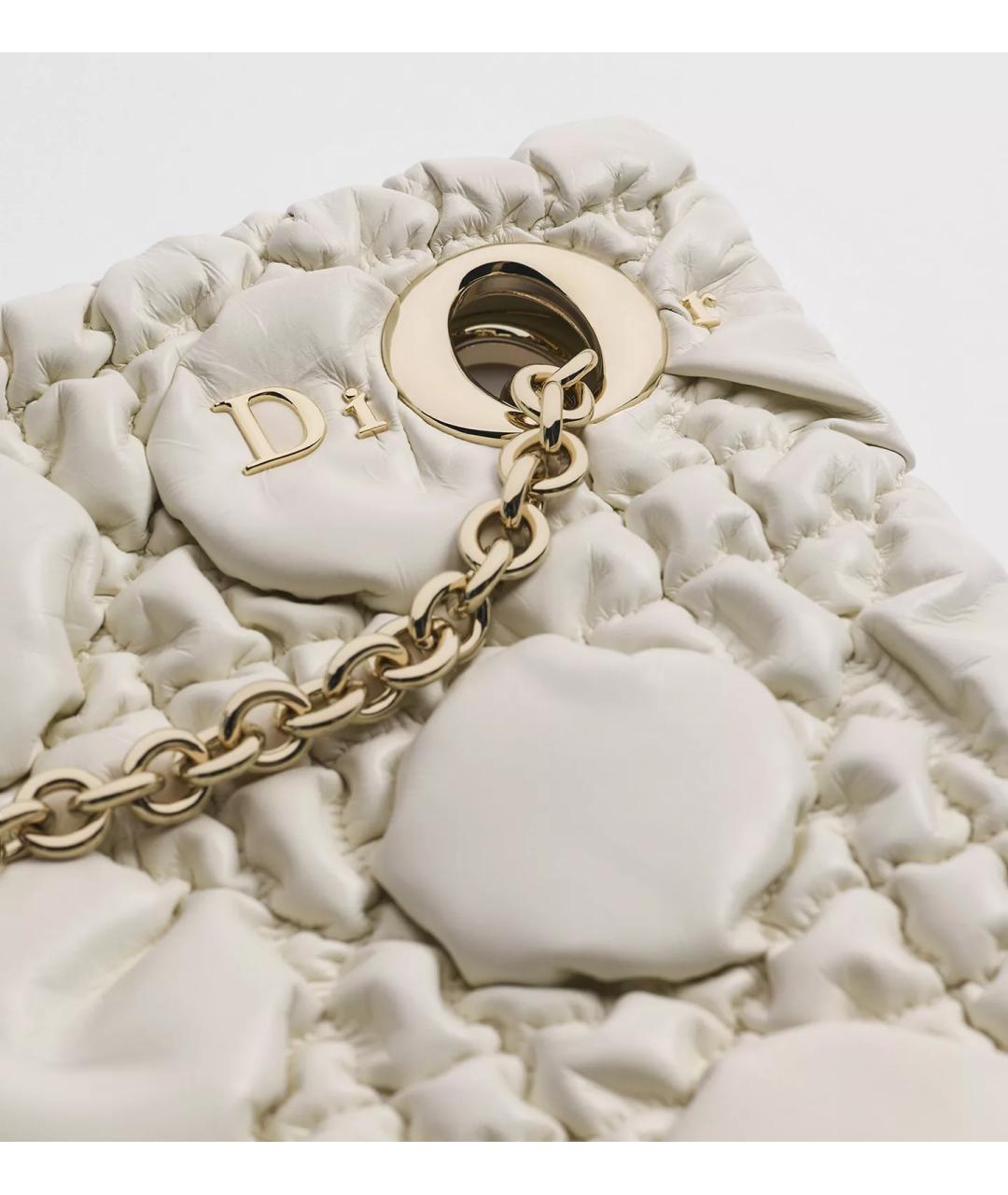 CHRISTIAN DIOR Белая кожаная сумка через плечо, фото 7
