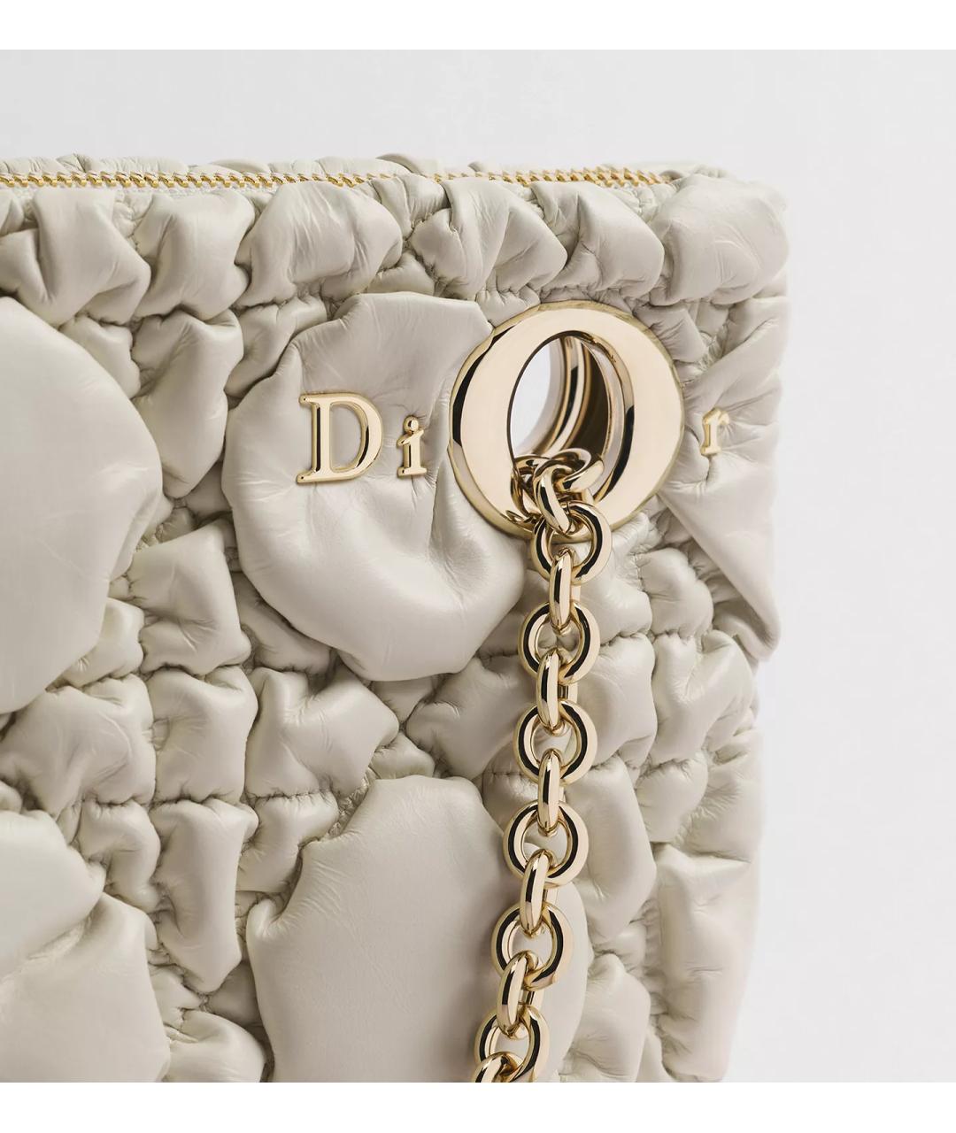 CHRISTIAN DIOR Белая кожаная сумка через плечо, фото 6
